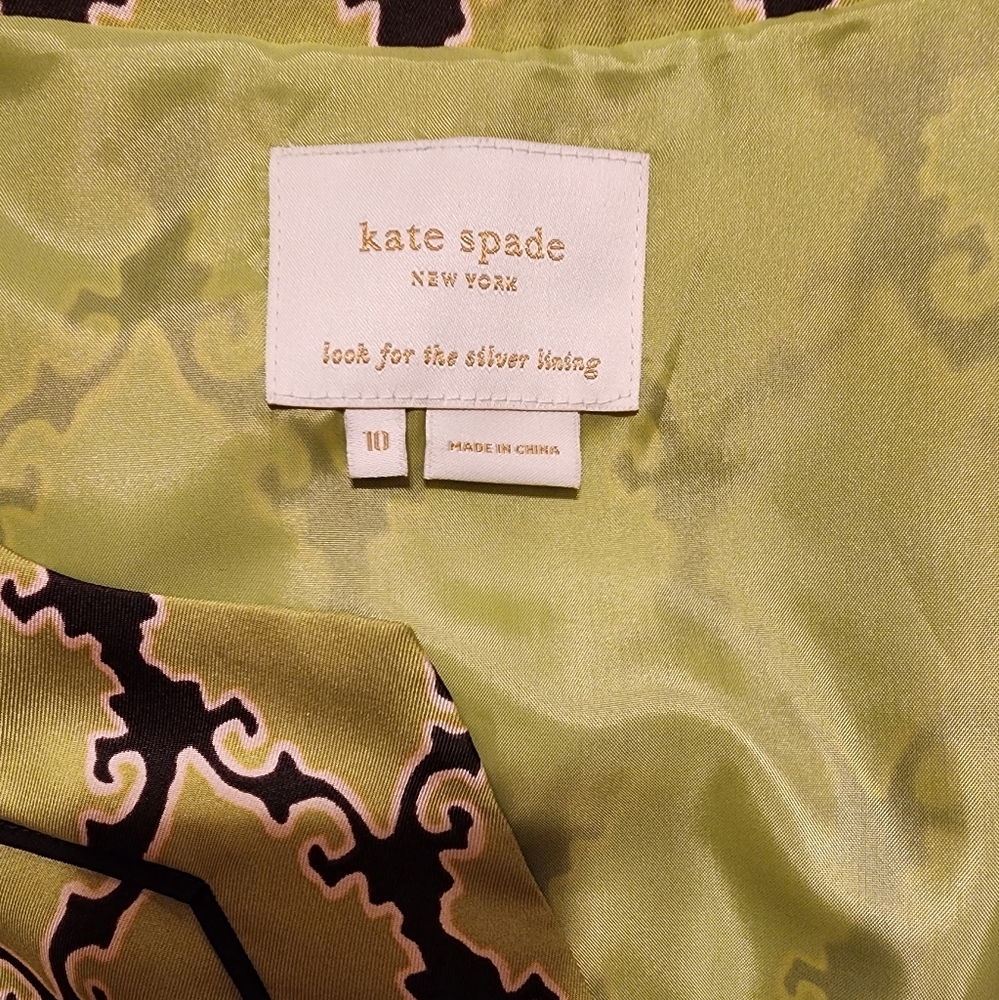 kate spades 100% silk pistachios color dress - Picture 4 of 5
